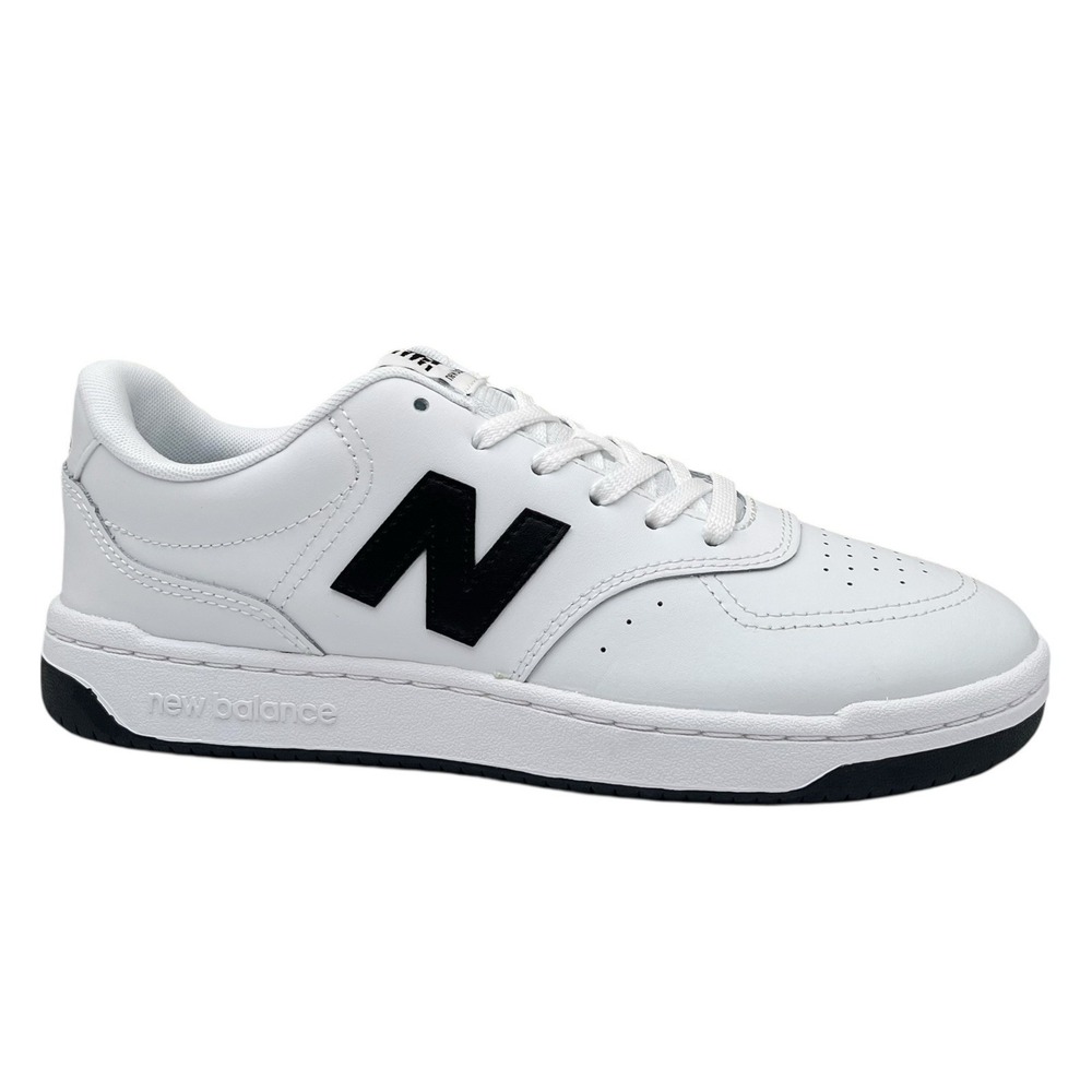 New Balance Mens BB80 Casual Leather Sneakers Size 8 White Black Low Top Fashion - Picture 4 of 12